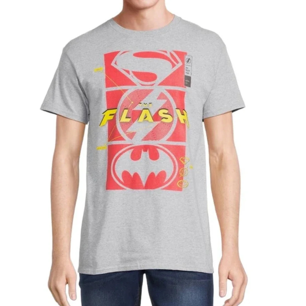 NEW DC Comics Men’s Size Small Heather Gray Super Icons Tee Shirt